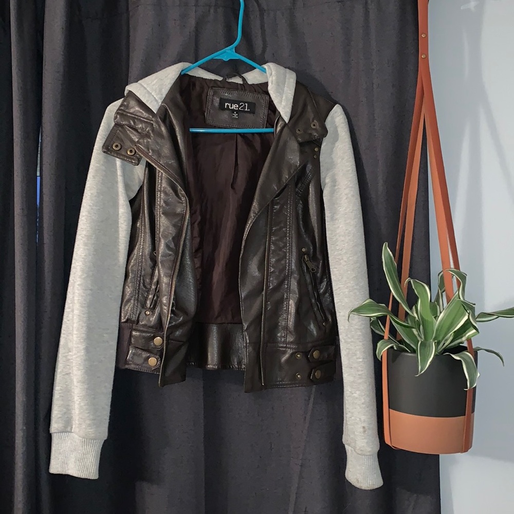 S Rue21 faux leather bomber jacket